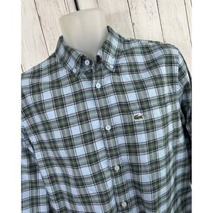 Men's Lacoste Button Down Shirt Plaid Size M